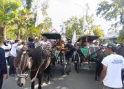 Lestarikan Alat Transportasi dan Budaya, Dirga -Iskandar kendarai Bendi diringi Rebana Mendaftar ke KPU Polman