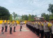 Wakapolres Polman Pimpin Anev Bhabinkamtibmas di Lapangan Apel Polres Polman