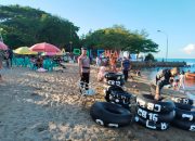 Sat Polair Polres Polman Laksanakan Monitoring dan Pengamanan Kegiatan Masyarakat di Tempat Wisata Pantai Bahari Polewali