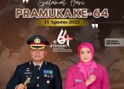 Kapolres Polewali Mandar Bersama Bhayangkari Cabang Polman dan Seluruh Jajaran menyampaikan ucapan Selamat Hari Pramuka ke-64