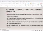 Sulbar Dukung Agenda Nasional Ketahanan Energi Berkelanjutan dan Berkeadilan