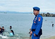 Sat Polairud Polres Polman Laksanakan Monitoring dan Pengamanan di Pantai Bahari Polewali