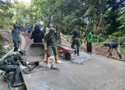 Hari ke-17 TMMD Kodim 1402/Polman, Pembangunan Rabat Beton Capai 65 Persen