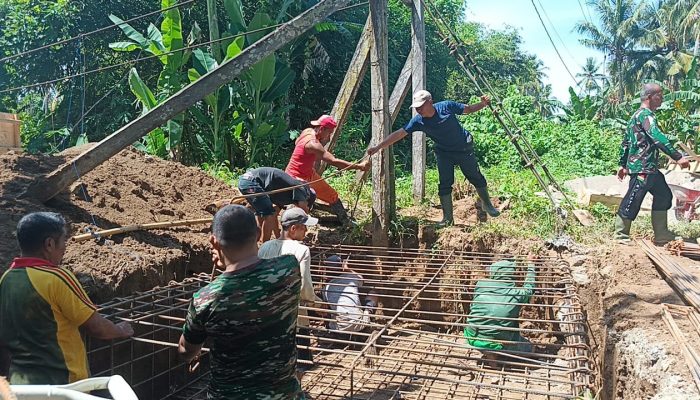 Dandim Turun Langsung, Pembangunan Jembatan Garuda di Bulubawang Terus Berlanjut