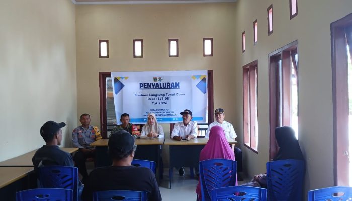 Bhabinkamtibmas Bumimulyo Monitoring Penyaluran BLT DD Tahap I Tahun 2026