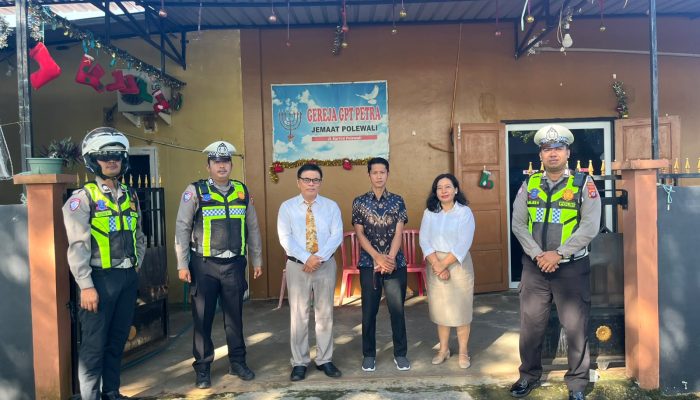Unit Siaga Satlantas Polres Polman Laksanakan PAM dan Patroli Dialogis di Sejumlah Gereja