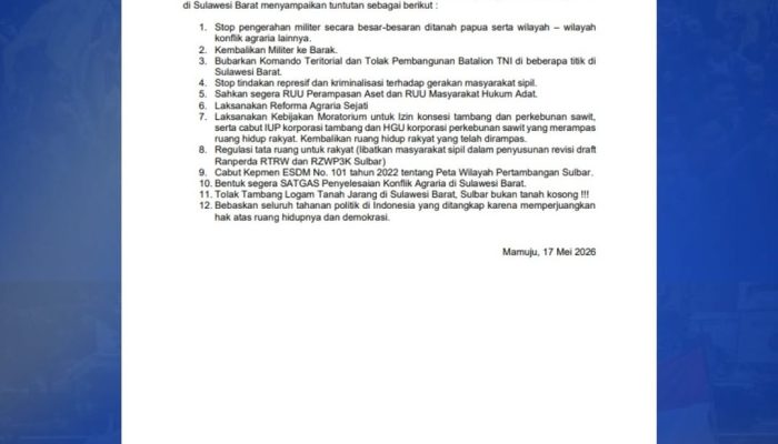 PKC PMII Sulbar Tolak Pembangunan Batalyon: Sulbar Tidak Butuh Militerisasi, Sulbar Butuh Keadilan