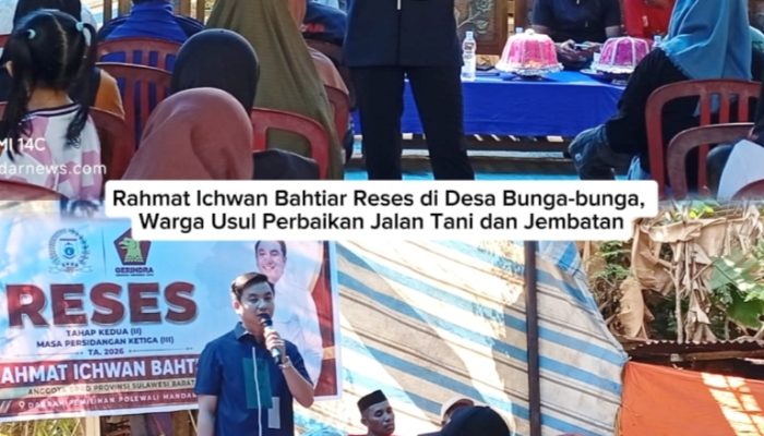 Warga Desa Bunga – Bunga Sambut Antusias Reses Ketua Fraksi Gerinda DPRD  Sulbar Rahmat Ichwan Bahtiar