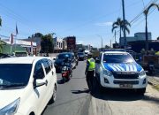 Satlantas Polres Polman Gelar Pengaturan Lalu Lintas di Titik Rawan Kemacetan