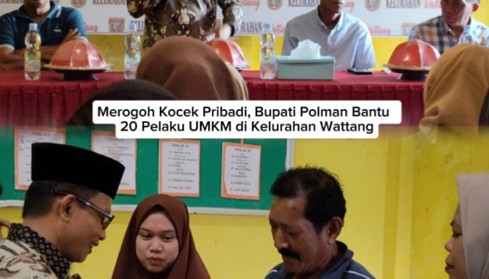 Merogoh Kocek Pribadi, Bupati Polman Bantu 20 Pelaku UMKM di Kelurahan Wattang