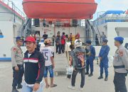Sat Polairud Polres Polman Amankan Keberangkatan KM Sabuk Nusantara 93 Perintis di Pelabuhan Tanjung Silopo