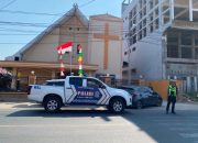 Unit Siaga Sat Lantas Polres Polman Amankan Aktivitas Ibadah di Sejumlah Gereja di Polewali