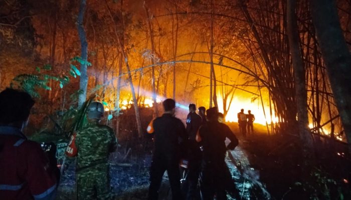 Karhutla Pulau Battoa Polman Meluas hingga Bukit Tokeran, Polsek Binuang Bersama Tim Satgas Karhutla Gabungan Masih Bersiaga