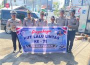 Wujud Kepedulian, Sat Lantas Polres Polman Salurkan Bansos di Momentum HUT Lantas ke-71