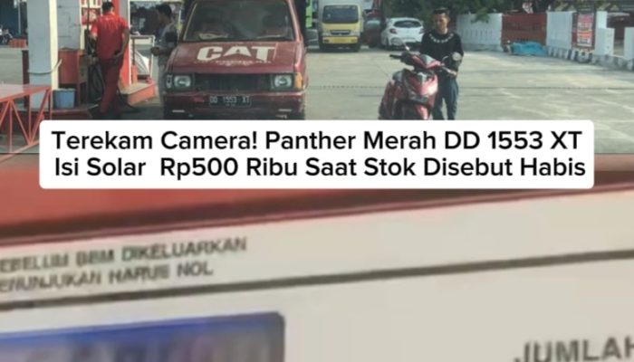 [VIDEO] Terekam Camera! Panther Merah DD 1553 XT Isi Solar Rp500 Ribu Saat Stok Disebut Habis