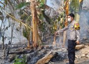 Kebakaran Lahan di Beroangin, Bhabinkamtibmas dan Damkar Berjibaku Padamkan Api
